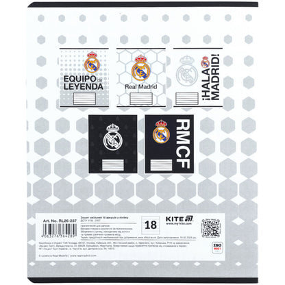 Зошит шкільний Kite  Real Madrid  RL26-237, 18 аркушів, лінія