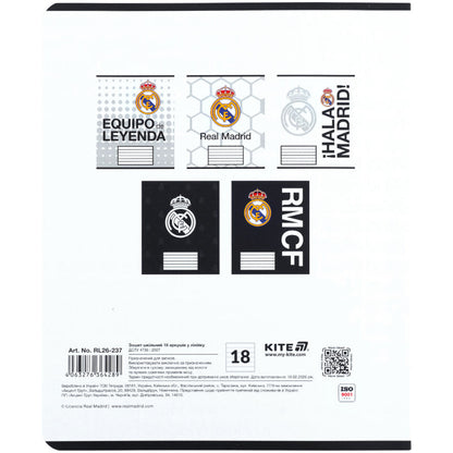 Зошит шкільний Kite  Real Madrid  RL26-237, 18 аркушів, лінія