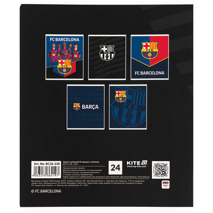 Зошит шкільний Kite FC Barcelona BC26-238, 24 аркуші, клітинка