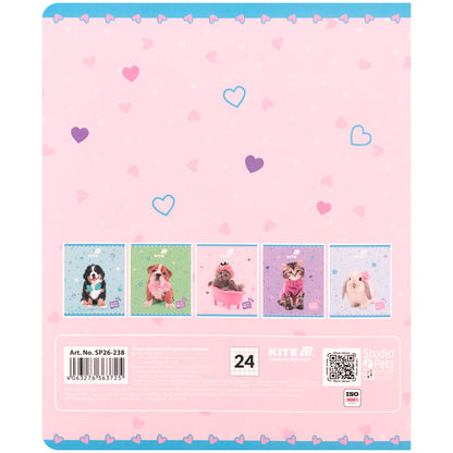 Зошит шкільний Kite Studio Pets SP26-238, 24 аркуші, клітинка