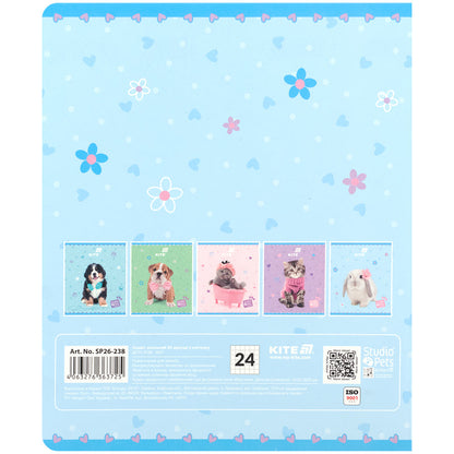Зошит шкільний Kite Studio Pets SP26-238, 24 аркуші, клітинка
