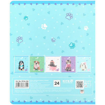 Зошит шкільний Kite Studio Pets SP26-238, 24 аркуші, клітинка