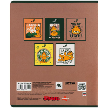 Зошит шкільний Kite Garfield GF26-259, 48 аркушів, клітинка