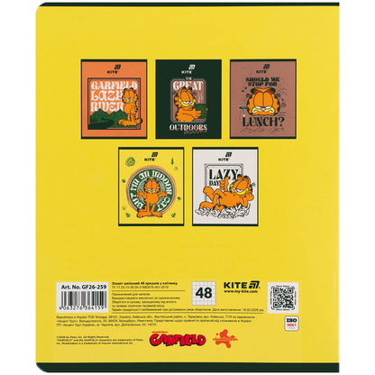 Зошит шкільний Kite Garfield GF26-259, 48 аркушів, клітинка