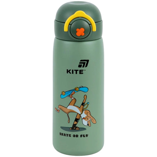 Термопляшка з кнопкою Kite K26-1221-1, Skate of fly, 430 мл