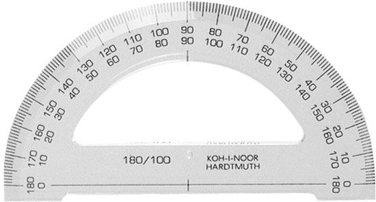 Транспортир KOH-I-NOOR 180°/100 мм прозорий, 746168