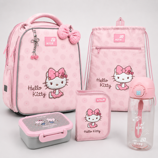 Шкільний набір Kite 5 в 1 Education Hello Kitty SET_HK26-555S-2